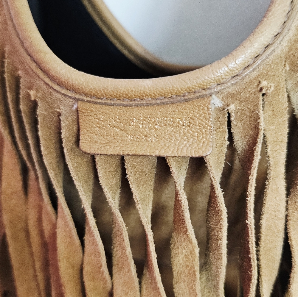 YsL Yves Saint Laurent Rive Gauche Fringe Boho Suede Shoulder Bag - Picture 7 of 11
